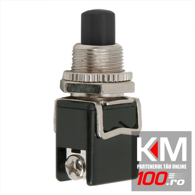 Buton 1 circuit 4A-250V ON-(OFF), negru