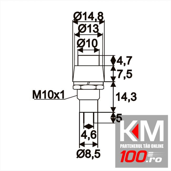 Buton 1 circuit 2A-250V OFF-(ON), alb