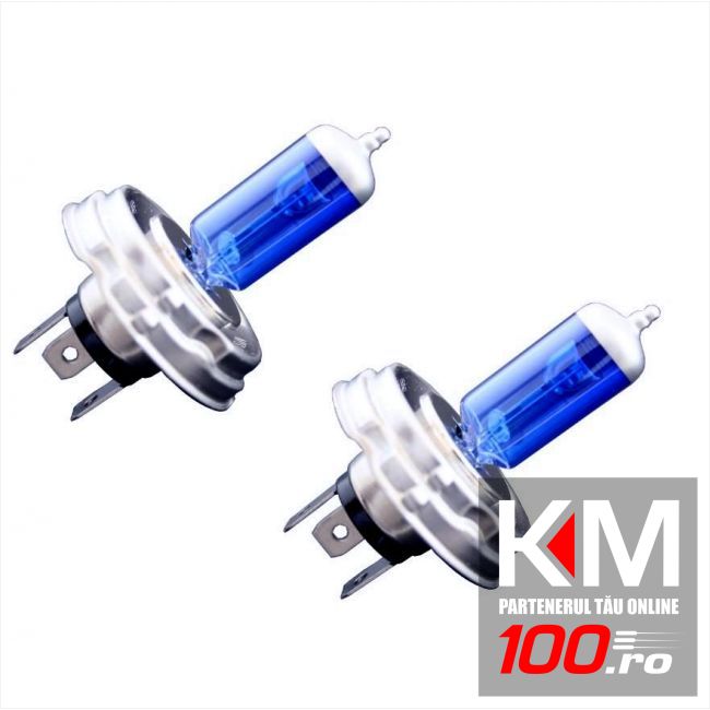 Set 2 becuri H4 - HID Xenon Power (Imitatie Xenon) soclu P45T (Dacia 1300, 1310, etc.)