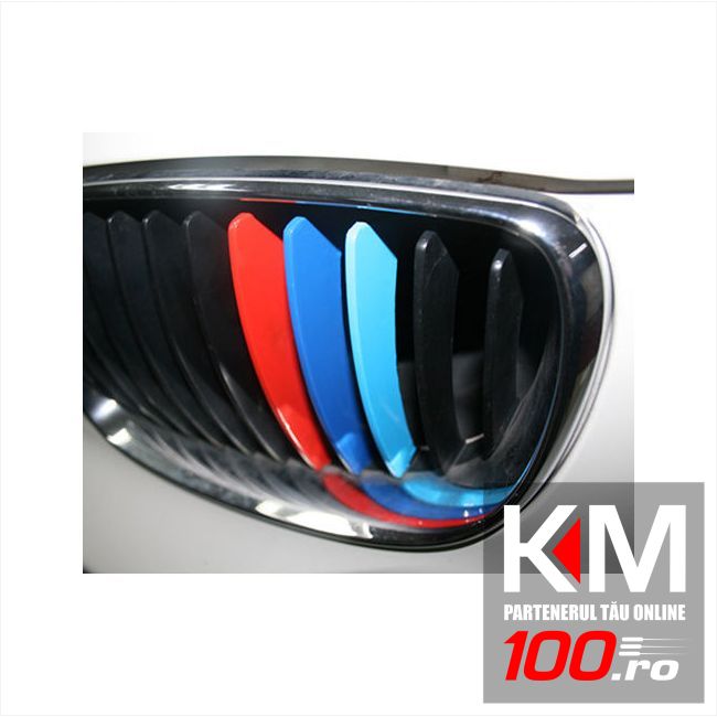 Sticker auto pentru grila aer model BMW ///M Power (3 buc - 35cm x 7cm)