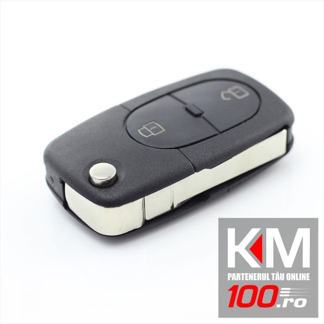 Audi - Carcasa cheie tip briceag, 2 butoane, tip mic, fara buton panica, pt. baterie 1616