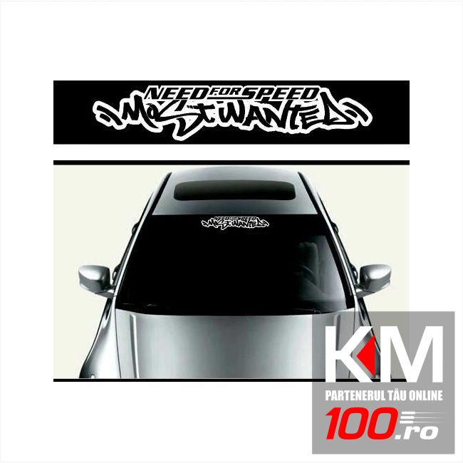 Sticker parasolar auto MOST WANTED (126 x 16cm)