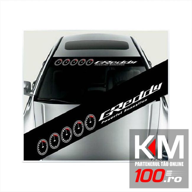 Sticker parasolar auto GREDDY (126 x 16cm)