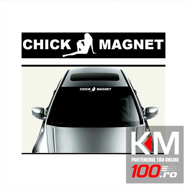 Sticker parasolar auto CHICK MAGNET (126 x 16cm)