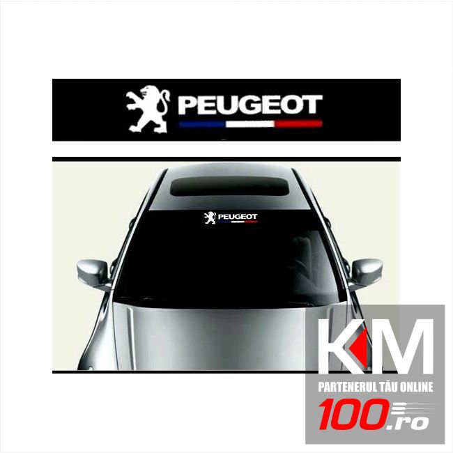 Sticker parasolar auto PEUGEOT (126 x 16cm)