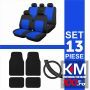 Set huse scaun 13 piese cu covorase mocheta si husa volan - BLUE