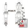 Intrerupatoare cu brat 1 circuit 20A-12VDC OFF-ON cu LED alb