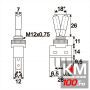 Intrerupatoare cu brat 1 circuit 20A-12VDC OFF-ON cu LED albastru