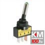 Intretupator cu 2 pozitii OFF-ON, 1 circuit, iluminat cu bec verde de 12 V, negru 20A-12VDC