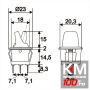 Intrerupatoare cu brat 1 circuit OFF-ON 6A-250V, lumina partocaliu