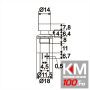 Buton 1 circuit 1A-250V OFF-(ON), rosu