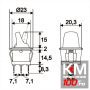 Intrerupatoare cu brat 1 circuit OFF-ON 6A-250V, lumina rosie