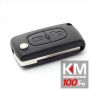 Peugeot 407 - Carcasa cheie tip briceag 2 butoane, lama HU83-SH2 cu suport baterie